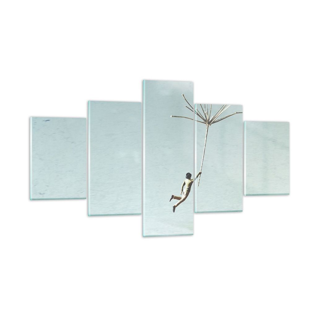 Bilder auf glas - 5 Teile - Vintage unwirklich Metapher - 125x70cm - Glasbilder - Wandbilder - Bilder - Wanddekoration aus Glas - Glas Bilder - Wan...