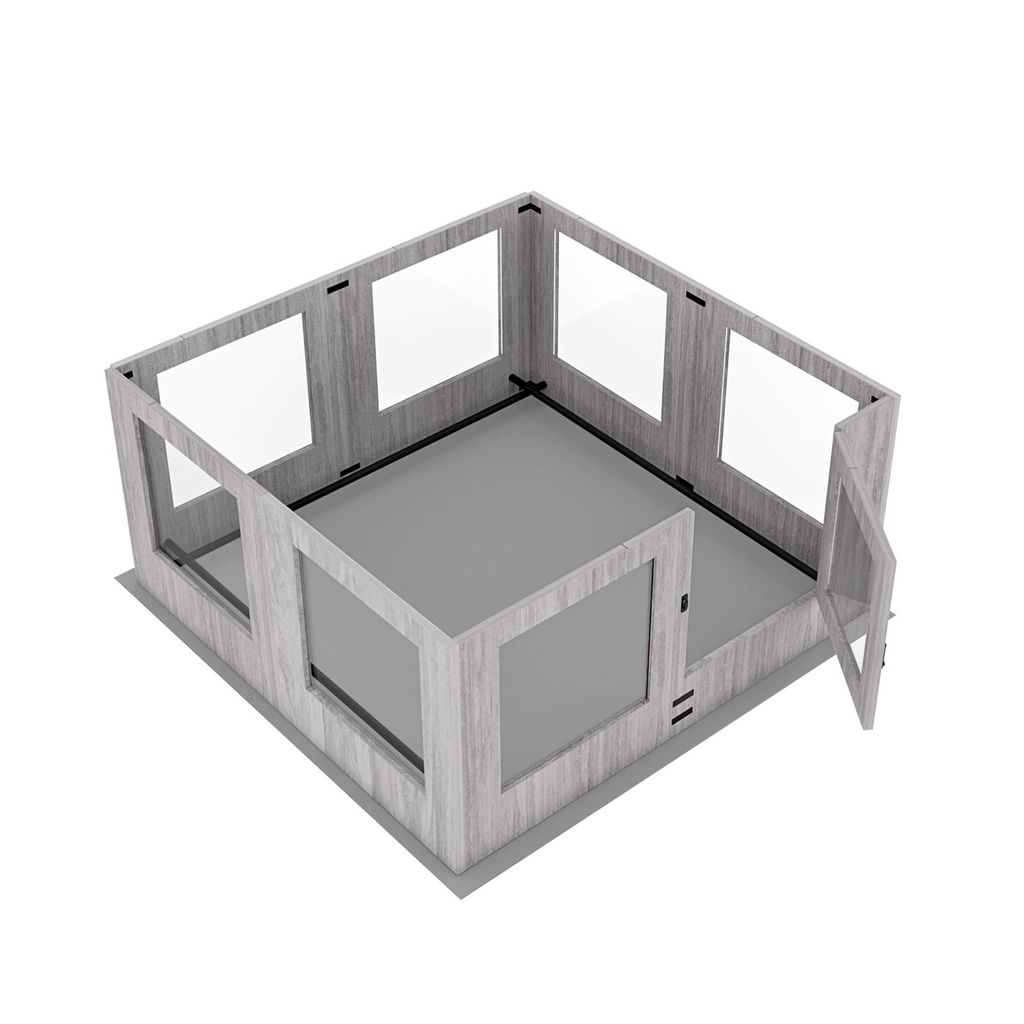 Wurfkiste für Hunde 120x118x60 cm – XXL Welpenauslauf aus Holz & gehärtetem Glas, Schwerlast Hundelaufstall mit wasserdichter Bodenmatte für W...
