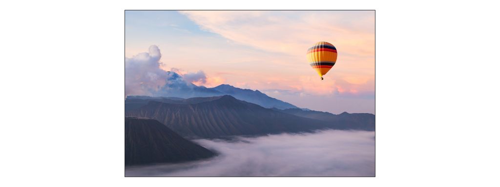 Muralo Fototapete Berglandschaft 405 (B) x 270 (H) cm Vlies Wand Tapete Gebirge Nebel Himmel Luftballon Wohnzimmer Schlafzimmer moderne Wandbild La...