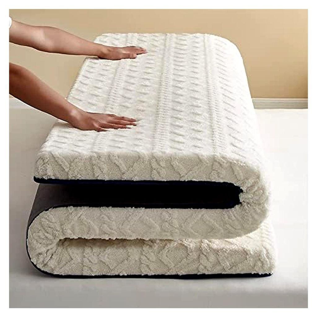 Japanische Bodenmatratze, volle Größe, Futon-Matratzenauflage für B-Zimmer, rutschfest, faltbar, Isomatte für Camping und Gästezimmer, Einzel-...