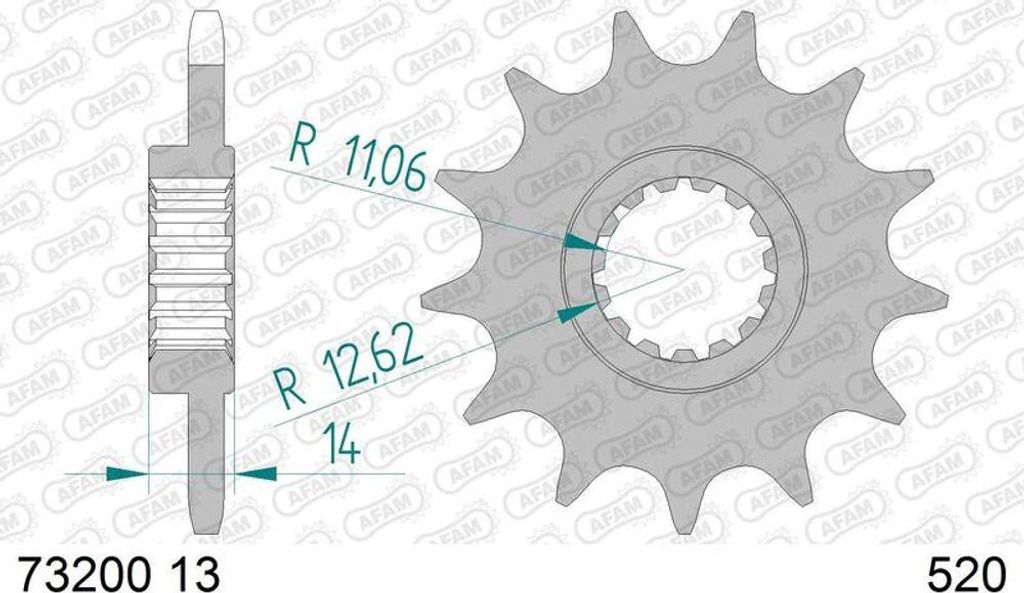 AFAM Stahl Standard Ritzel vorne - 520