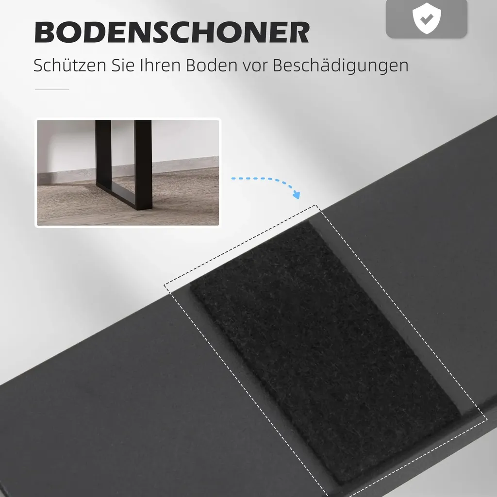 Support de table pour bureau et salle à manger acier noir 72 cm