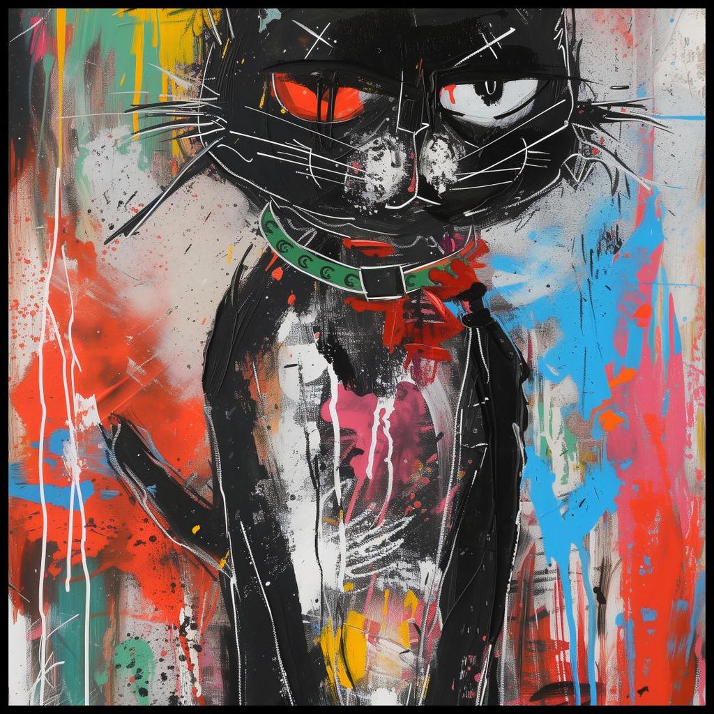 Plakat 80x80cm Grummelige Katze