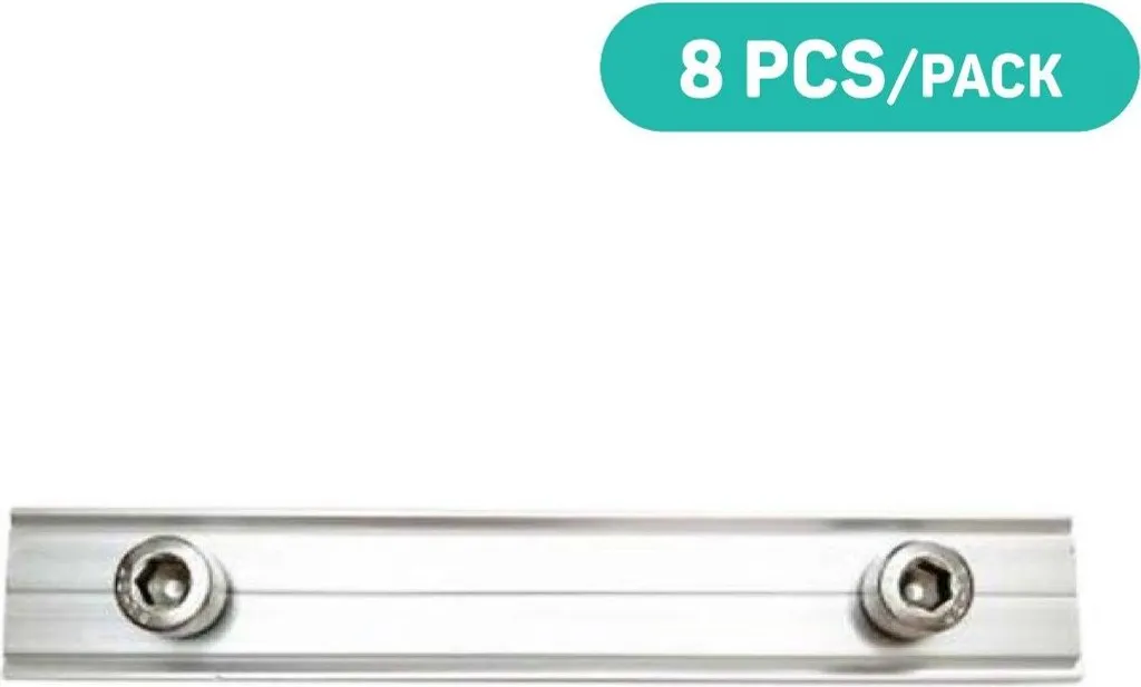 Lot de 8 Connecteurs Rail Panneau Solaire en Aluminium Silver PV 150mm