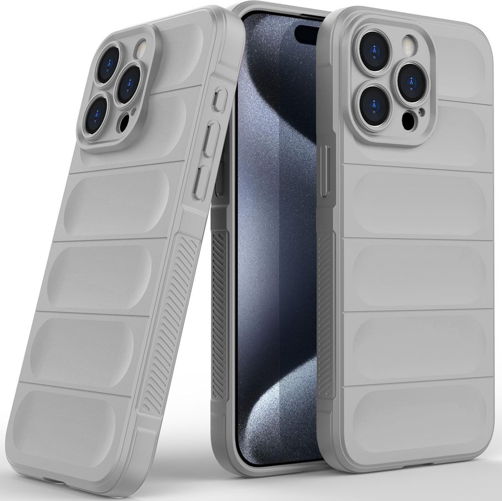 iPhone 15 Pro Max Hülle, Weich TPU Silikon Stossfest Anti-rutsch Schutzhülle für iPhone 15 Pro Max Grau