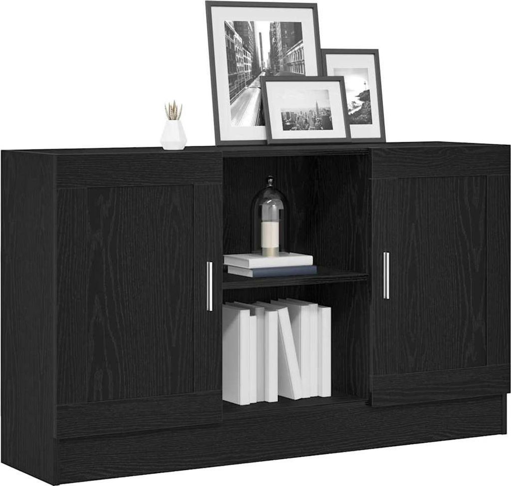 "2026 Aktion"Sideboard - praktischem Design - Wohnzimmerschrank - Kommde für Flur - Schwarz Eichen-Optik 120x30,5x70 cm Holzwerkstoff DEMöbel 523...