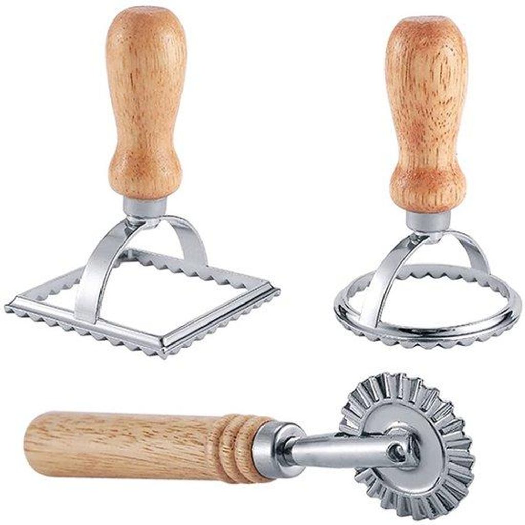 Ravioli Maker Set mit Stempel- und Rollenwiel - Für perfekte Selbstgemachte Pasta