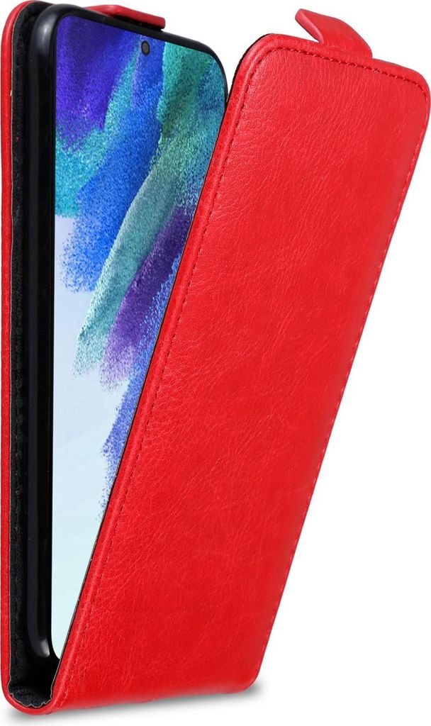 Cadorabo Hülle für Samsung Galaxy S22 Schutz Hülle in Rot Flip Etui Handyhülle Case Cover