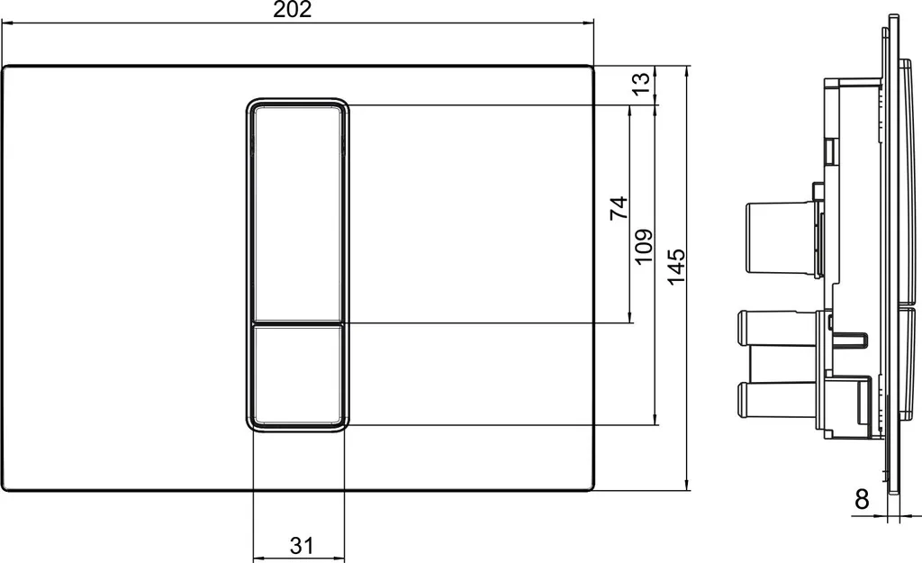 Laufen AW104 INEO Placca di Comando Dual-Flush Bianca H9001041920001 - 2