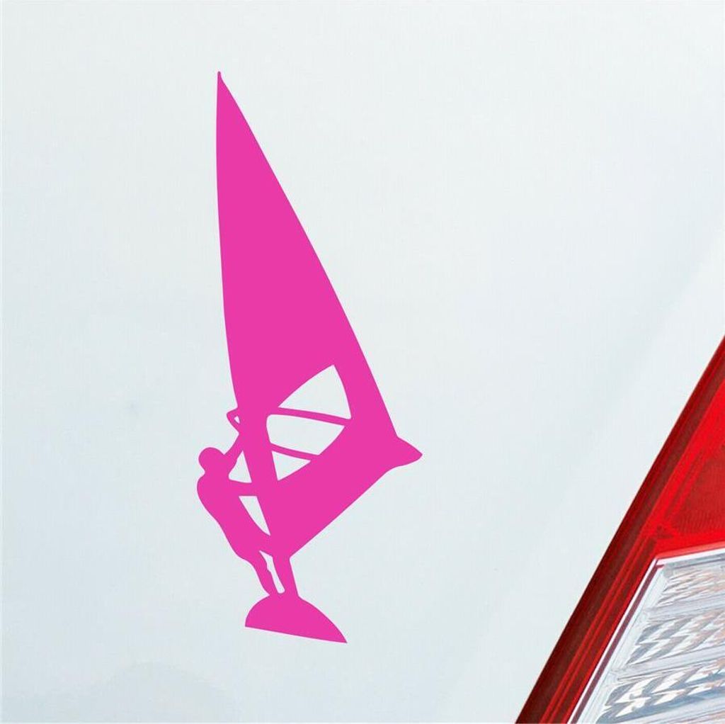 Auto Aufkleber Windsurfer Wind Surfer Surfing Kite 12x5 cm Pink Sticker Heckscheibenaufkleber