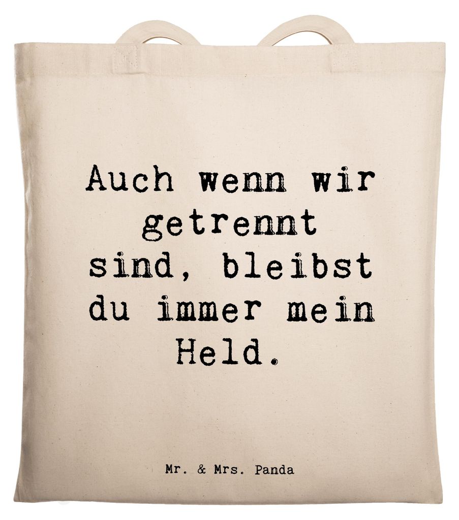 Mr. & Mrs. Panda Tote Bag Spruch Trennung von den Eltern Held - Transparent - Geschenk, Herausforderungen, liebevolle Verbindung, Trost, stoff shop...