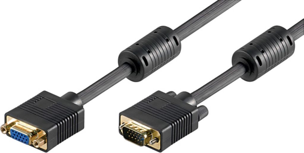 Goobay CAK SVGA XGA 1000V 15M/15F 10m, 10 m, VGA (D-Sub), VGA (D-Sub), Männlich, Weiblich, Schwarz