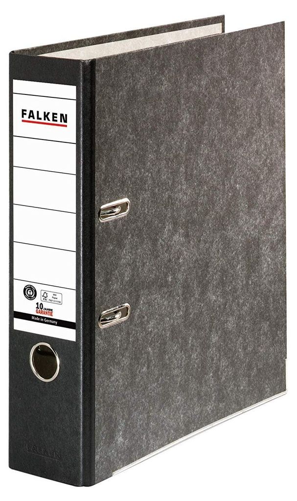 FALKEN Recycling Ordner DIN-A4, 8cm Wolkenmarmor schwarzer Produktbild 