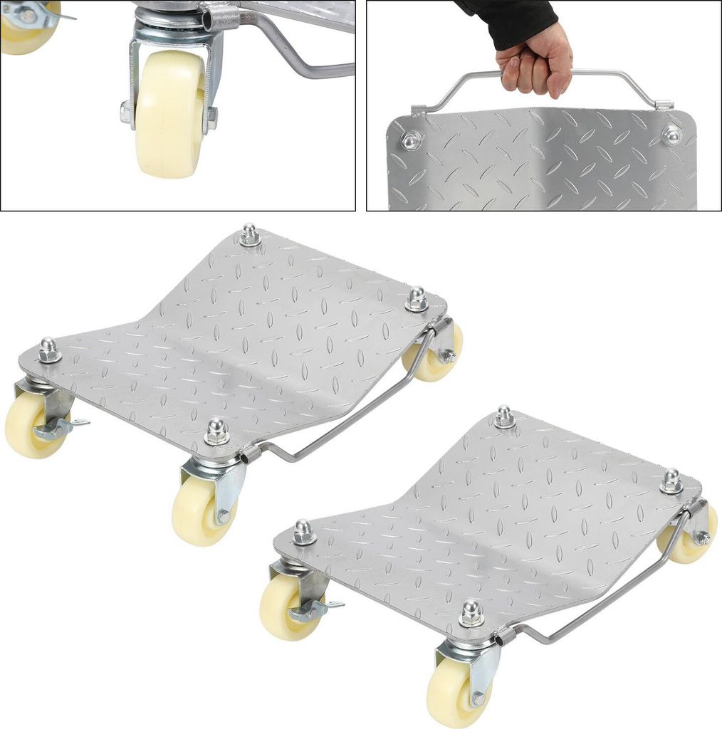 Bettizia Rangierhilfe Motorrad Universal Rangierheber 2 Stück Rangierhilfe Anhänger 500kg/Stück Tragkraft Rangierplatte Wagenheber für Auto PKW