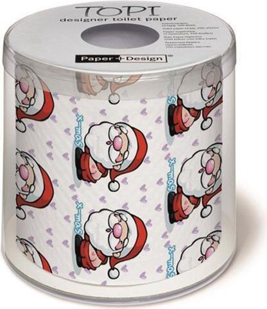 Toilettenpapier Rolle bedruckt Deep in love - Santa zieht Produktbild 