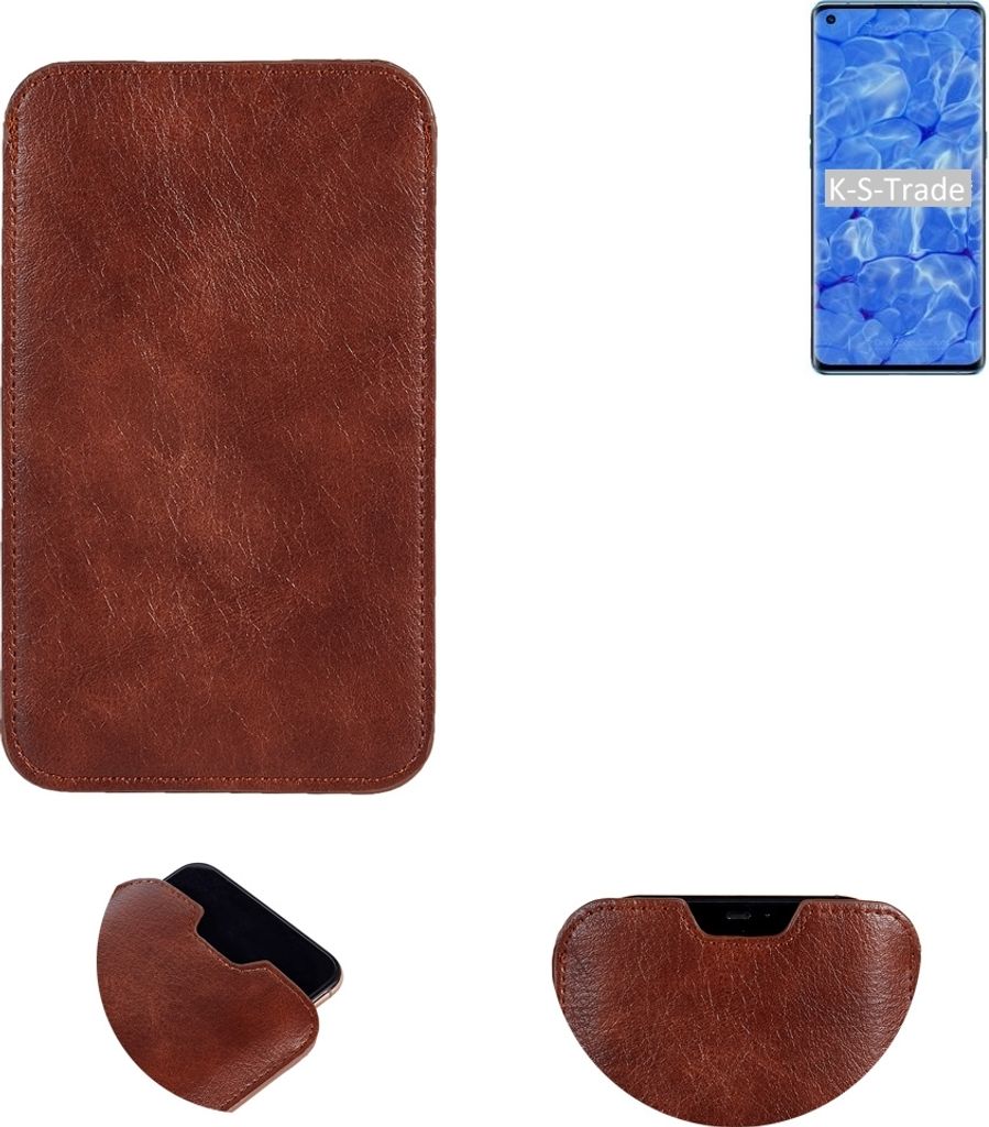 K-S-Trade Schutzhülle Handyhülle kompatibel mit Oppo Reno6 Pro 5G Handytasche Kunstleder Sleeve in braun