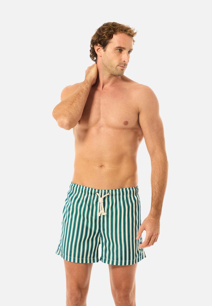 Gassa d'Amante Badeshorts Alassio mit verstellbarem Dehnbund und Kordelzug Grün M