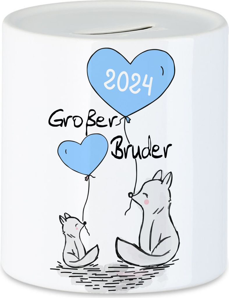 Großer Bruder 2024 Spardose Ankündigung Schwangerschaft Brüder Kinder Babynews Süßes Motiv