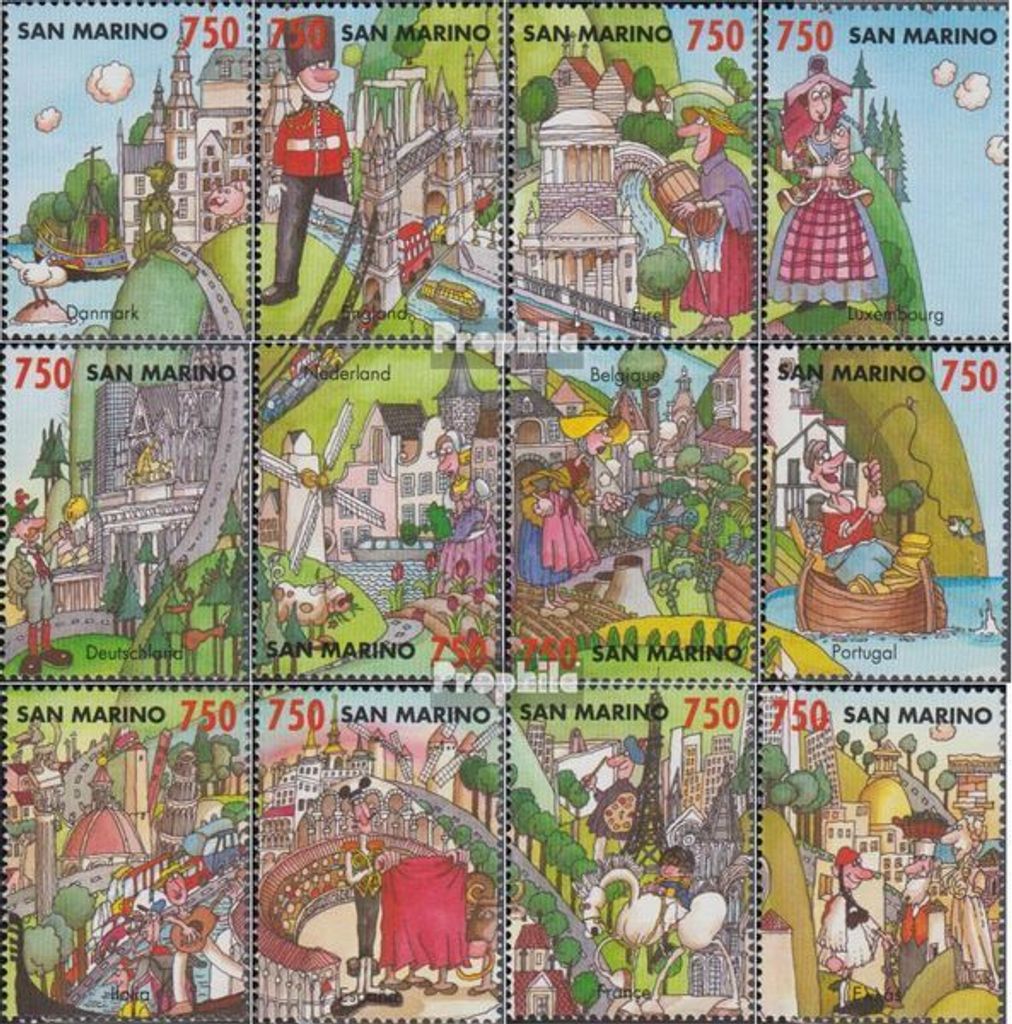 Briefmarken San Marino 1993 Mi 1539-1550 (kompl.Ausg.) postfrisch Das Dorf Europa
