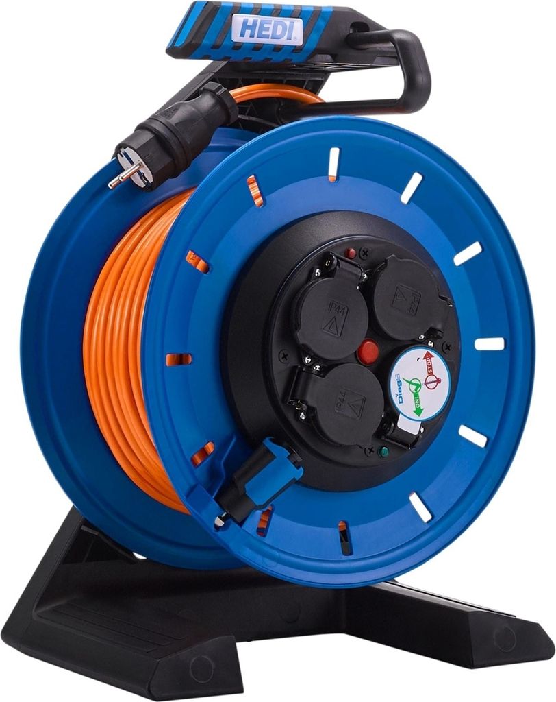 HEDI K7SR25Q2TF Vollkunststoff Kabeltrommel „Generation 7“ 25m für Bau und Außen