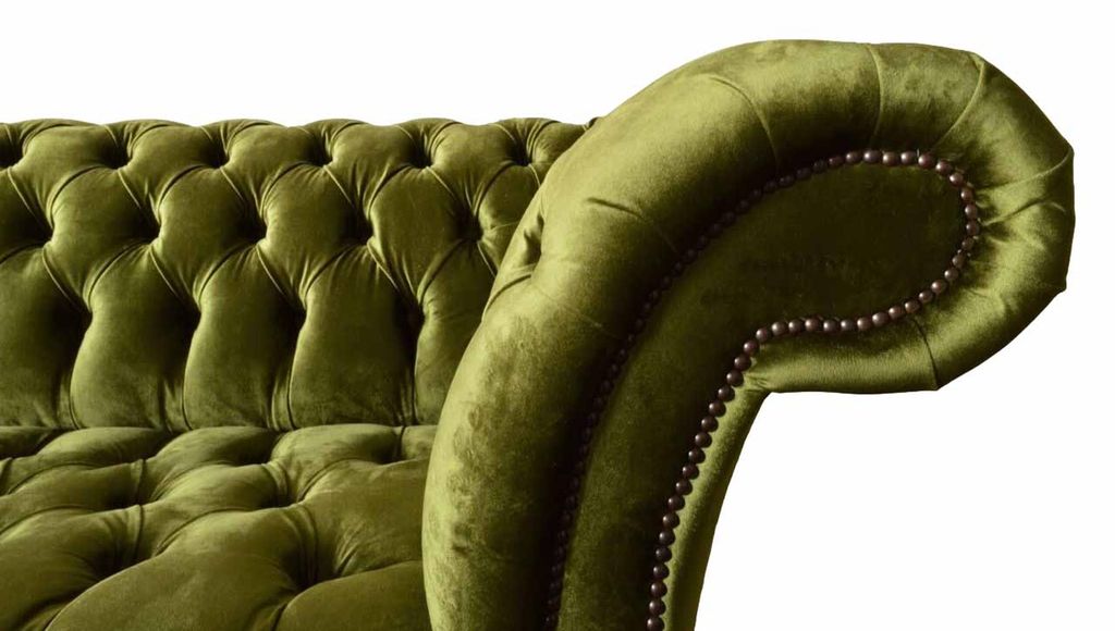 Design Chesterfield Sofa 3 Sitzer Grün Couch Polster Sofas Wohnzimmer