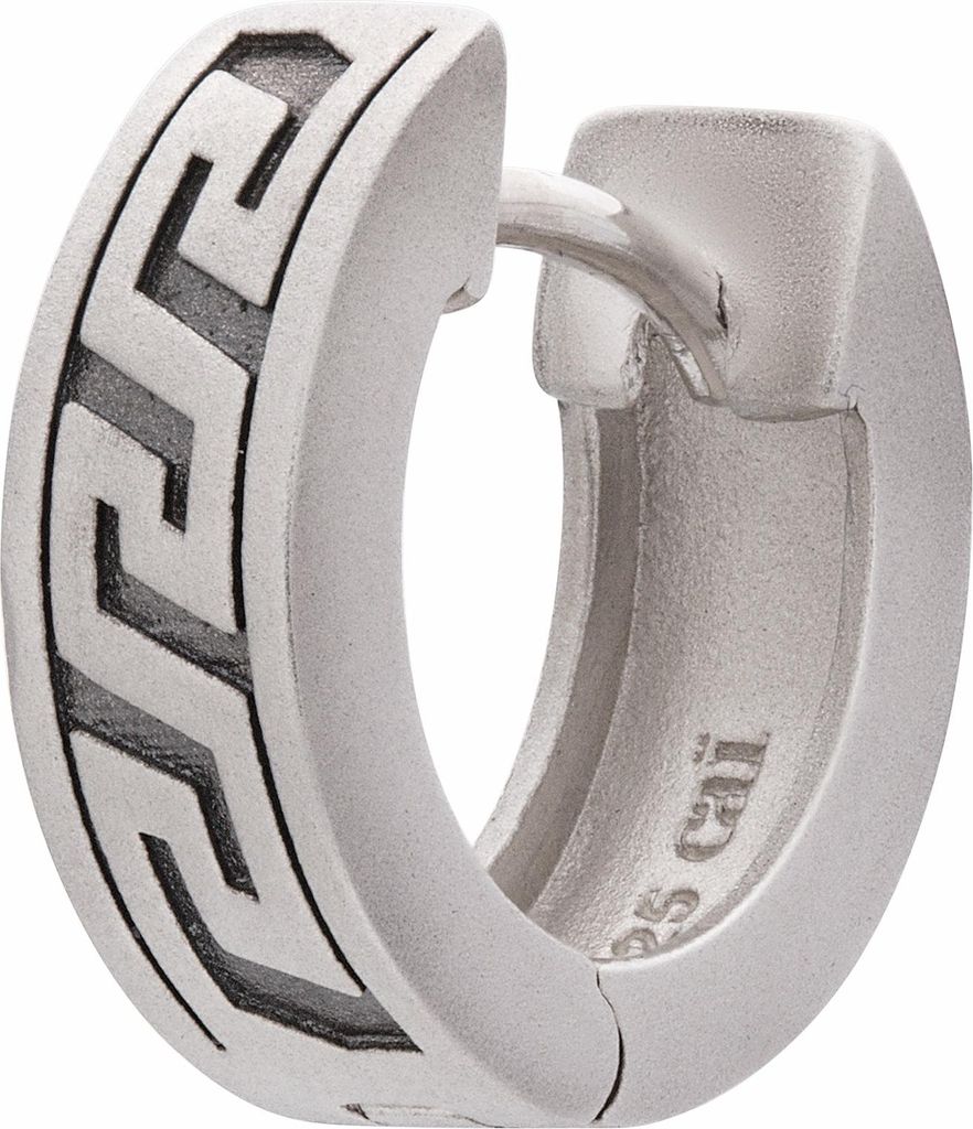 cai Single Creole 925 Silber matt oxidiert 925/- Sterling Silber 1,3cm Silbergrau 274210167