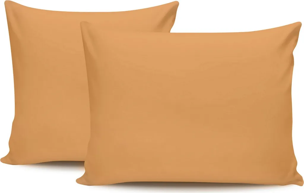 2 Federe Cuscino 60x60 Arancione L'Essentiel 100% Cotone Rinforzato