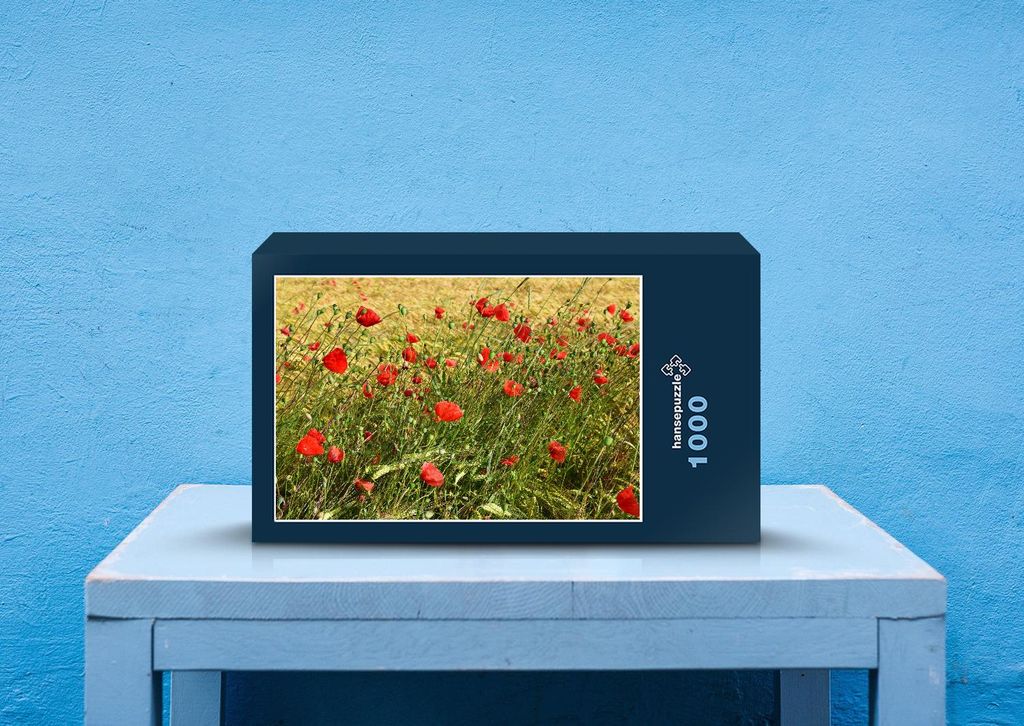hansepuzzle 27226 - Klatschmohn Puzzle, 1000 Teile, Natur, 60,0 x 46,0cm mit hochwertiger Aufbewahrung, Kartonbox und wiederverschließbarem Beutel