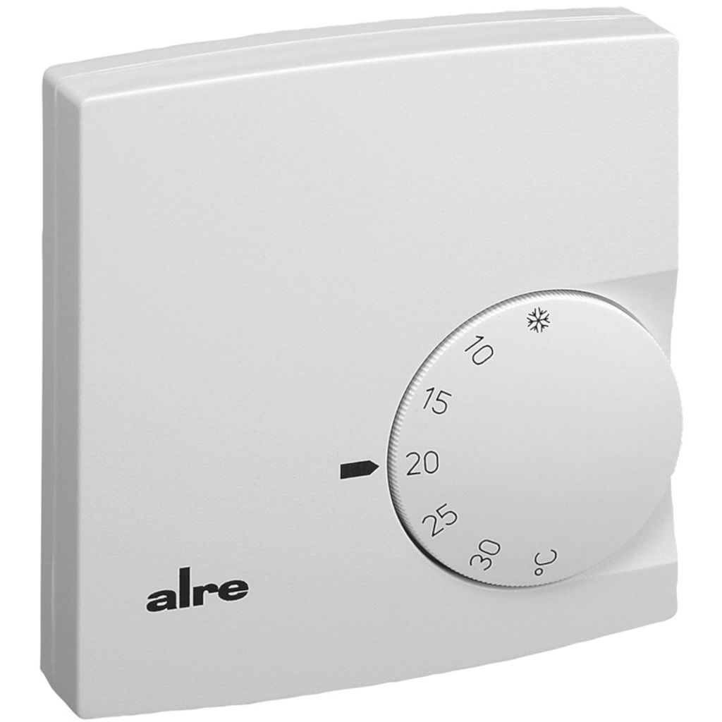 ALRE Raumtemperaturregler Aufputz Reinweiß 83,4 mm Produktbild 