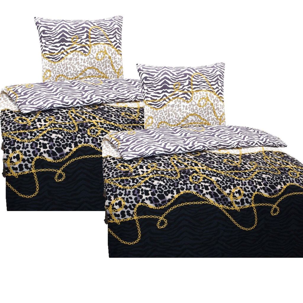 Two sets of bedding with pillowcases and duvet covers, displayed against a white background.