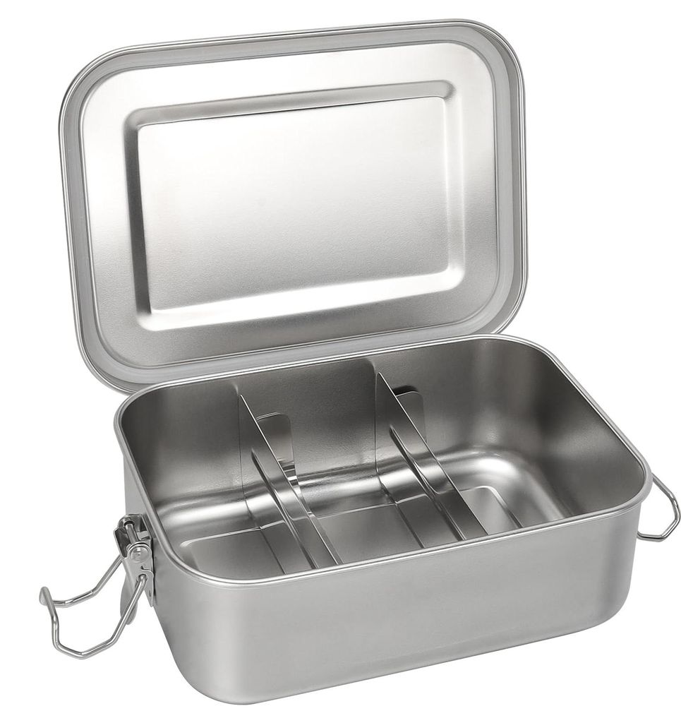 850 ml Edelstahl-Lunchbox, wasserdichte Bento-Box mit Fächern und Verschlüssen für Schule, Arbeit, Picknicks, langlebige und umweltfreundliche B...