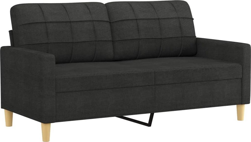 2-Sitzer-Sofa Schwarz 140 cm Stoff