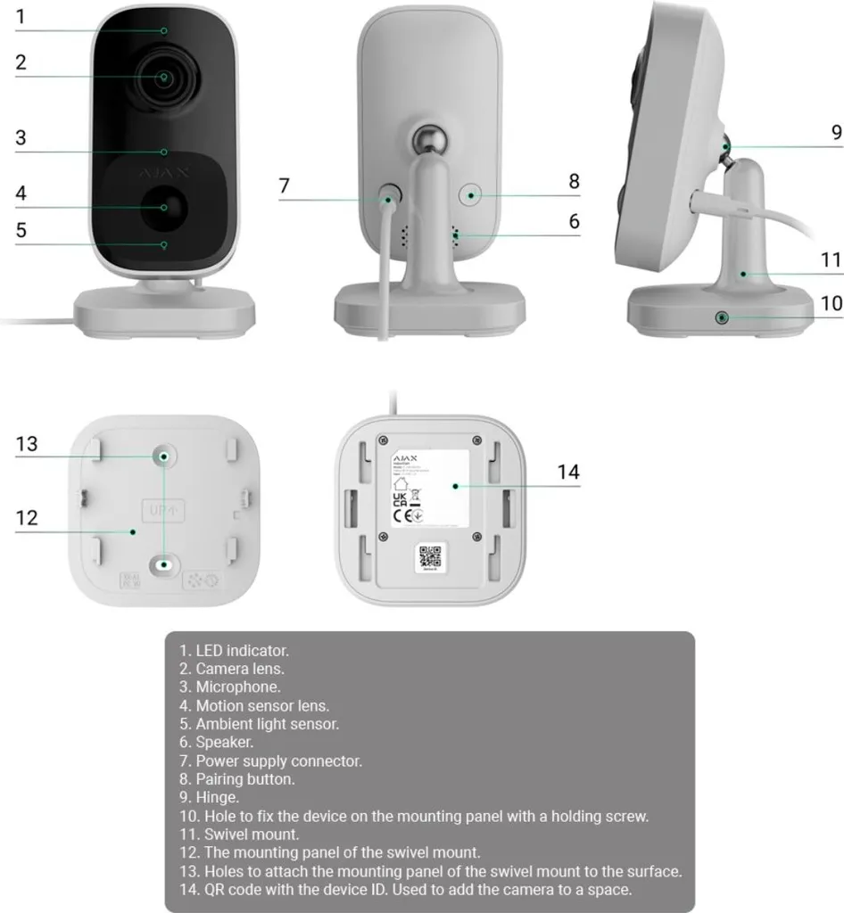 Caméra intérieure connectée Ajax 4MP avec vision de nuit Cube