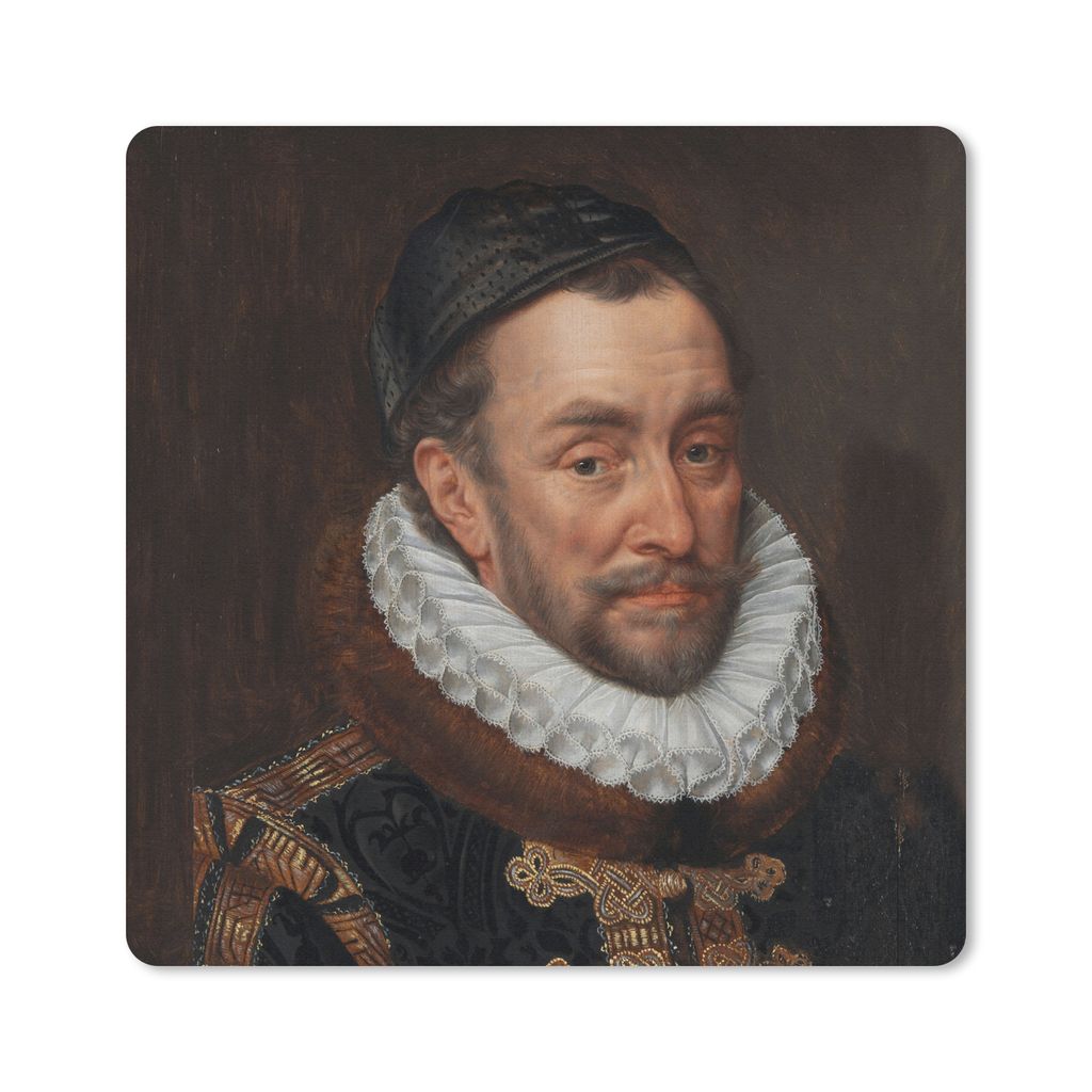 MuchoWow Mauspad Mousepad Wilhelm von Oranien - Gemälde von Adriaen Thomasz. 20x20 cm - Mousepads - Maus Mat - Pad - Mausunterlage - Desk Mat - ...