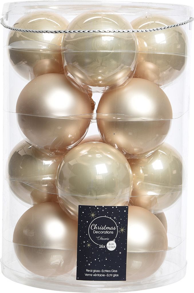 Weihnachtskugeln Glas 8cm 16 Stück - Perle Produktbild 1