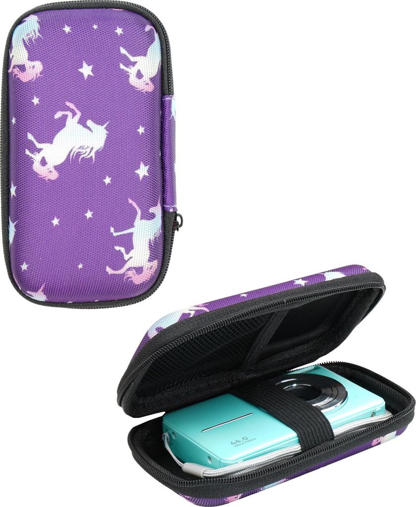 caseroxx Schutz-Tasche passend für Kompaktkameras diverser Hersteller 12 x 5,5 x 2 cm , Aufbewahrungs Tasche für Kinder und Teenager