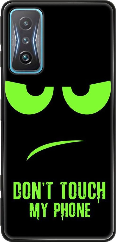 König Design Hülle kompatibel mit Xiaomi Redmi K50 Gaming Kunststoff Soft Handyhülle - Handy Case Dont Touch My Phone Grün