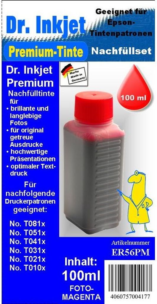 ER56PM - lightmagenta - Dr.Inkjet Premium Nachfülltinte in 100ml - 250ml - 500ml - 1000ml Abfüllungen für Ihren Epson Drucker