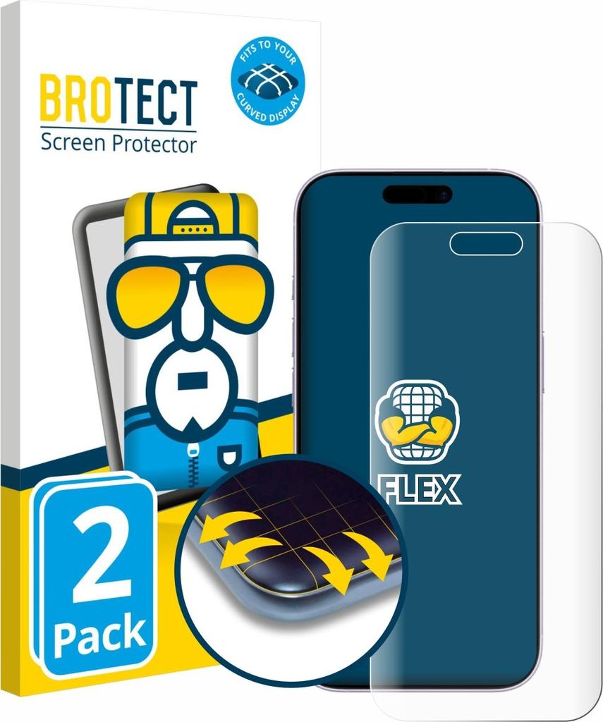 2x BROTECT Fullscreen Schutzfolie für Apple iPhone 17 Displayschutz Folie Fullcover Klar Transparent