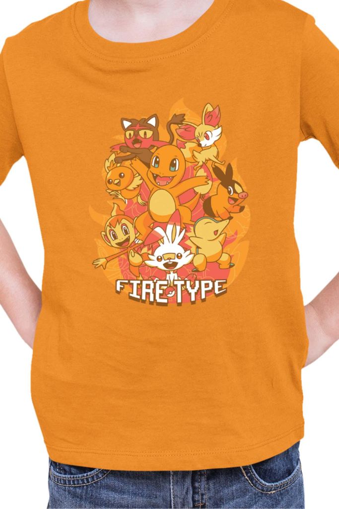 Kinder T-Shirt Japan Manga Anime Comics Pokemon 025, / Orange