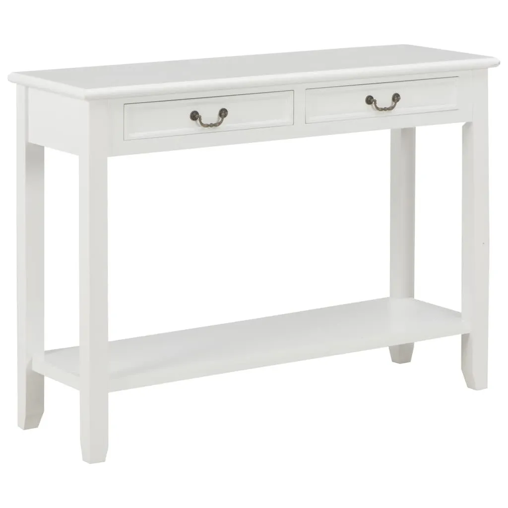 Console d'entrée blanche 110cm en bois table d'appoint gain de place - 7