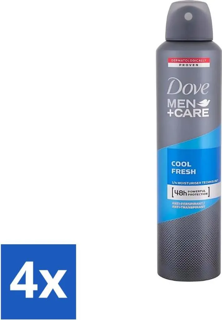 Dove Men+Care Déodorant Spray Cool Fresh 250ml - Lot de 4 de Protection