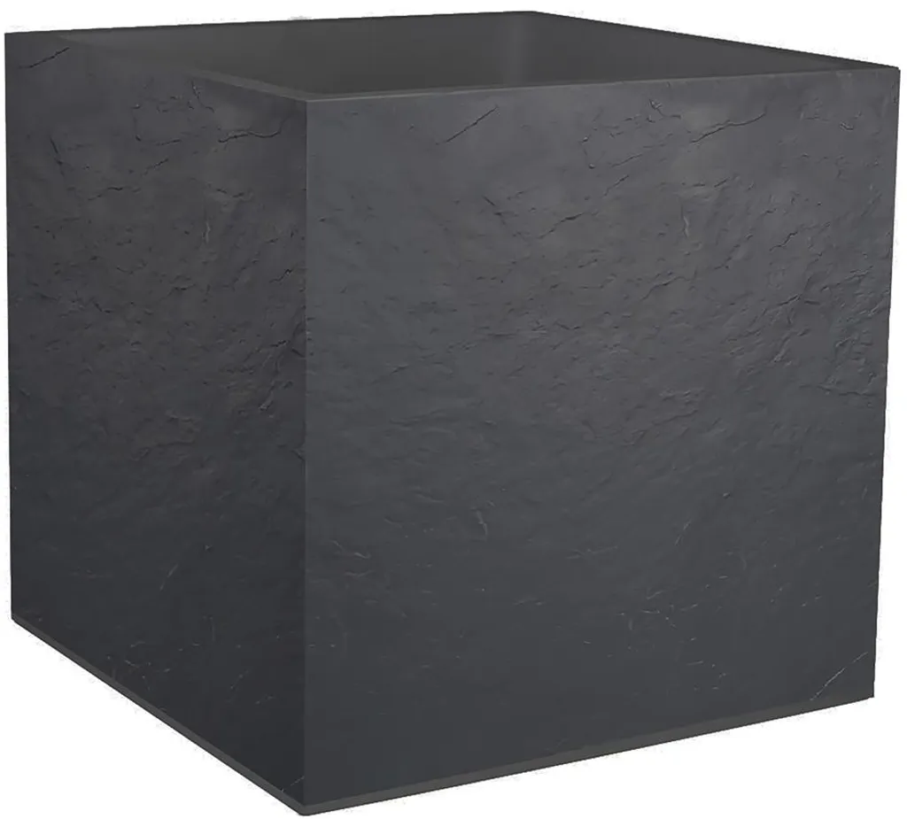 Bac à Fleurs Carré Volcania EDA Anthracite 49cm - Pot de Fleur Déco