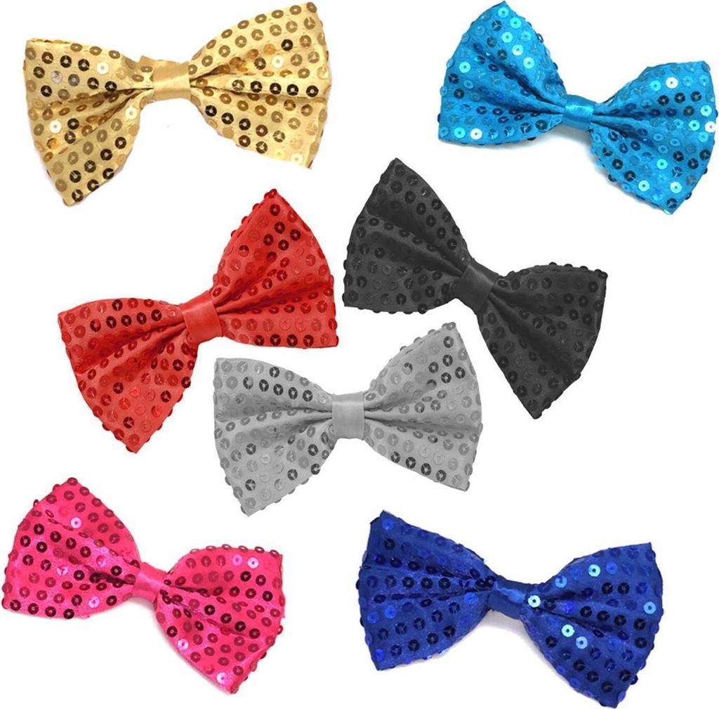 Party Factory Pailletten Fliege, rosa Glitzer, 7 x 12 cm, für Damen und Herren, Glamour Accessoire, Fliege für Karneval