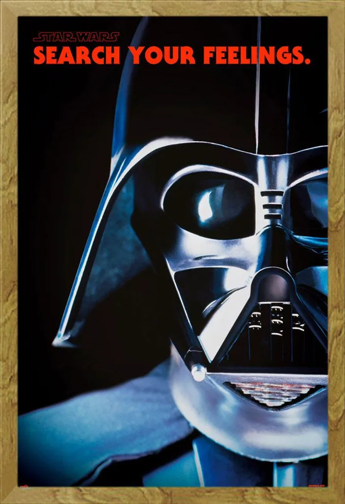 Poster Star Wars Search Your Feelings avec Cadre Shinsuke Maxi MDF Chêne