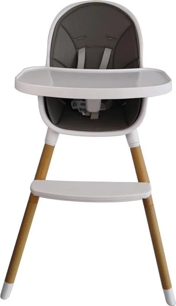 Chaise haute bois 2 en 1 robuste jusqu'à 30 kg avec harnais de sécurité