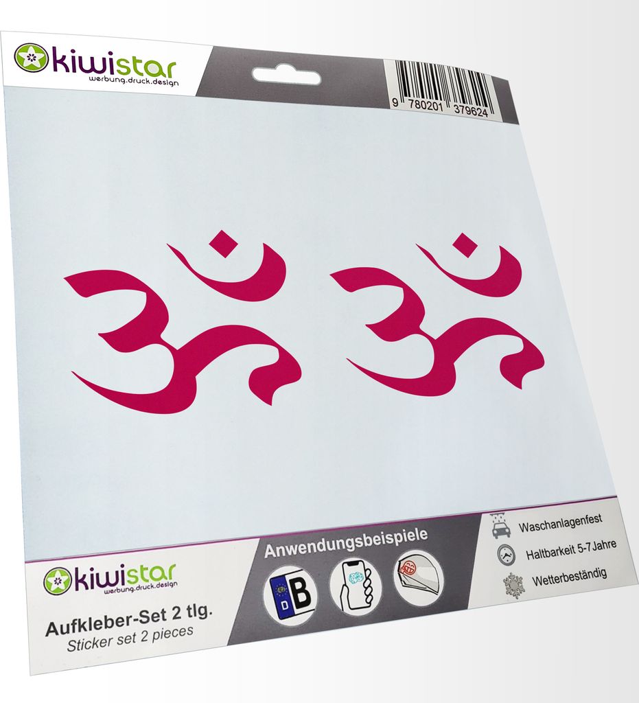 Kiwistar - 2x Kennzeichenaufkleber - pink - 21 mm Evil Smile - Böses Grinsen - Autoaufkleber - Aufkleber für Auto, Laptop, Fahrrad, LKW, Motorrad...