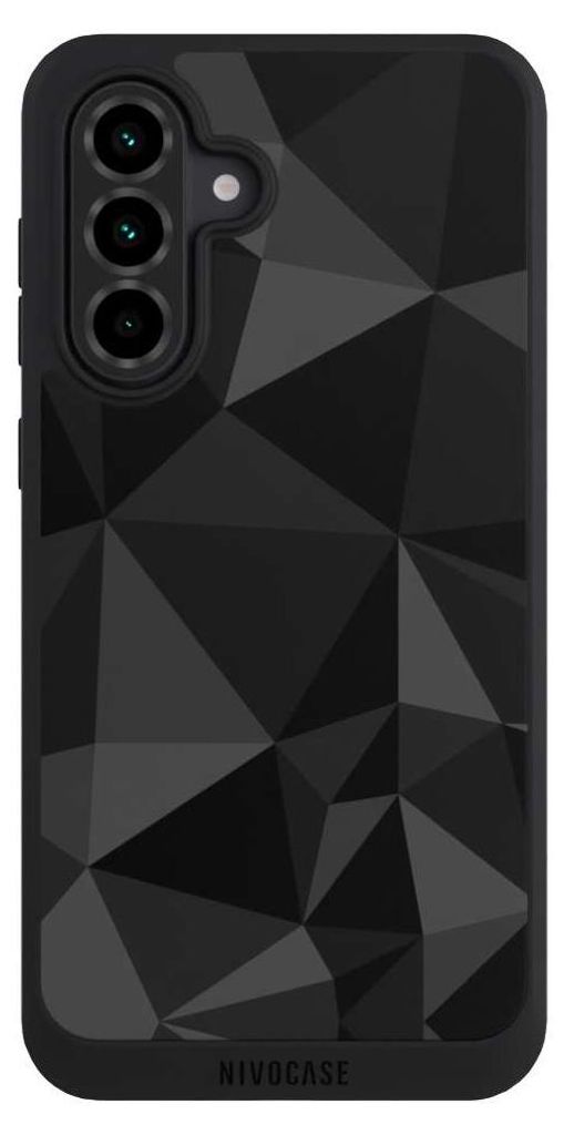 NIVOCASE Handyhülle für Samsung Galaxy A36 5G Hülle NIVOpure Case Schwarz Abstrakt Geometric Muster