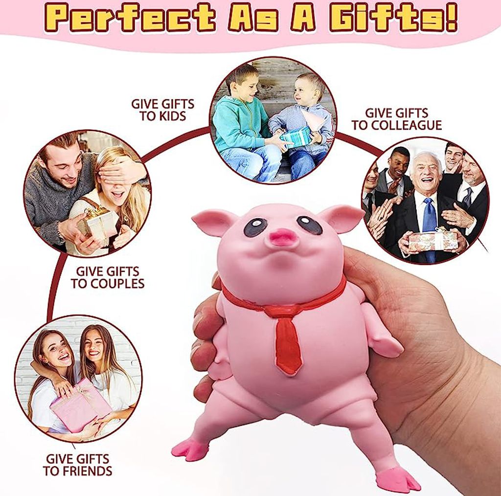 Squishy hračka proti stresu Pig Pink Pig, Kawaii Squishies Obrázek produktu 7