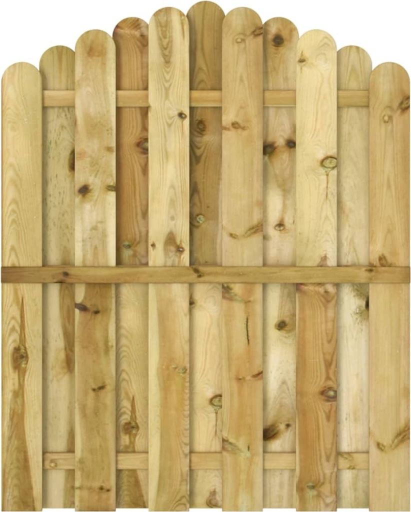 A close-up view of a wooden garden gate.